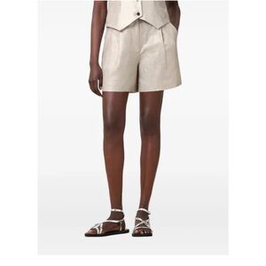 AllSaints Averie relaxed fit linen tailored shorts // 12